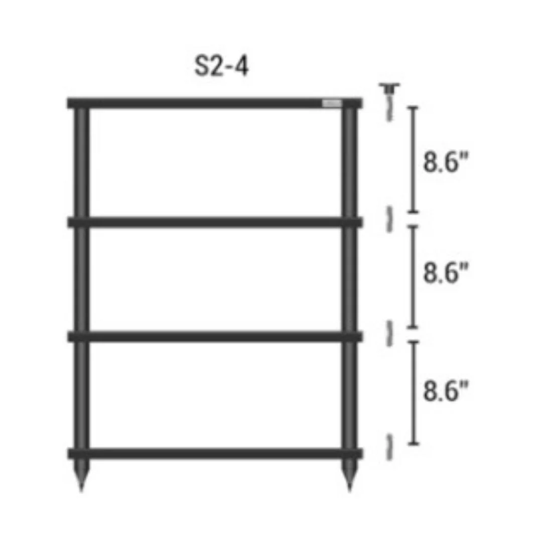 Solidsteel S2 Series Hi-Fi Rack – 4 Shelves - Image 2